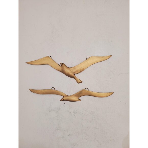 Set of 2 Vintage Brass Flying Birds/Seagulls | Soaring Gulls | Streamlin… - Picture 1 of 10